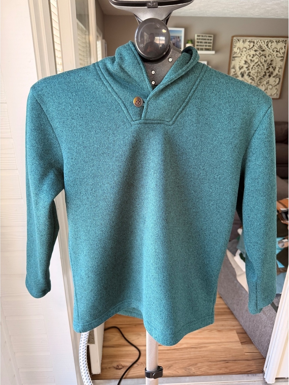 Old Navy teal mock neck sweater